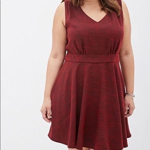 Forever 21 Plus Red & Black Tweed Dress